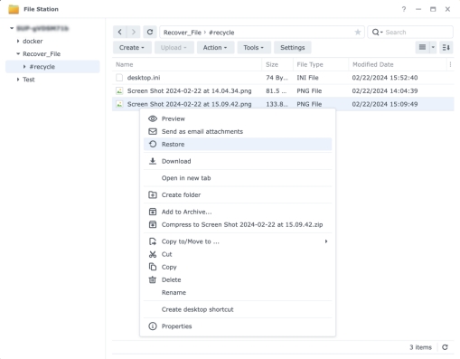 選擇「還原」選項