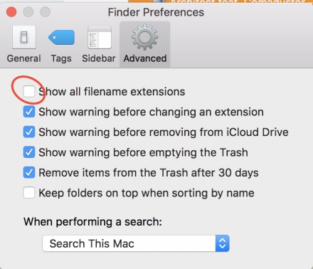 進入「進階」頁面勾選「顯示所有副檔名」