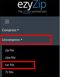 選擇要解壓的特定檔案進行解壓縮