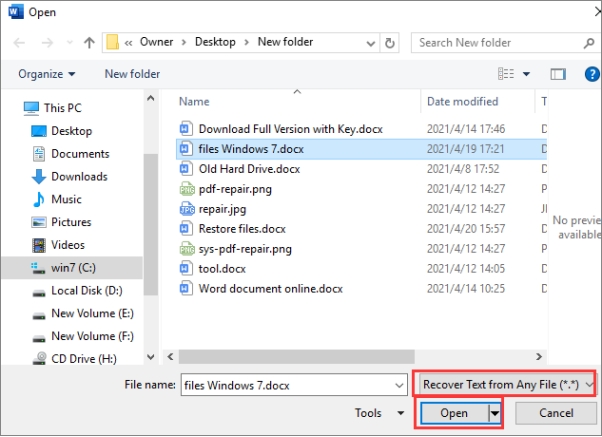 點擊「開啟」按鈕